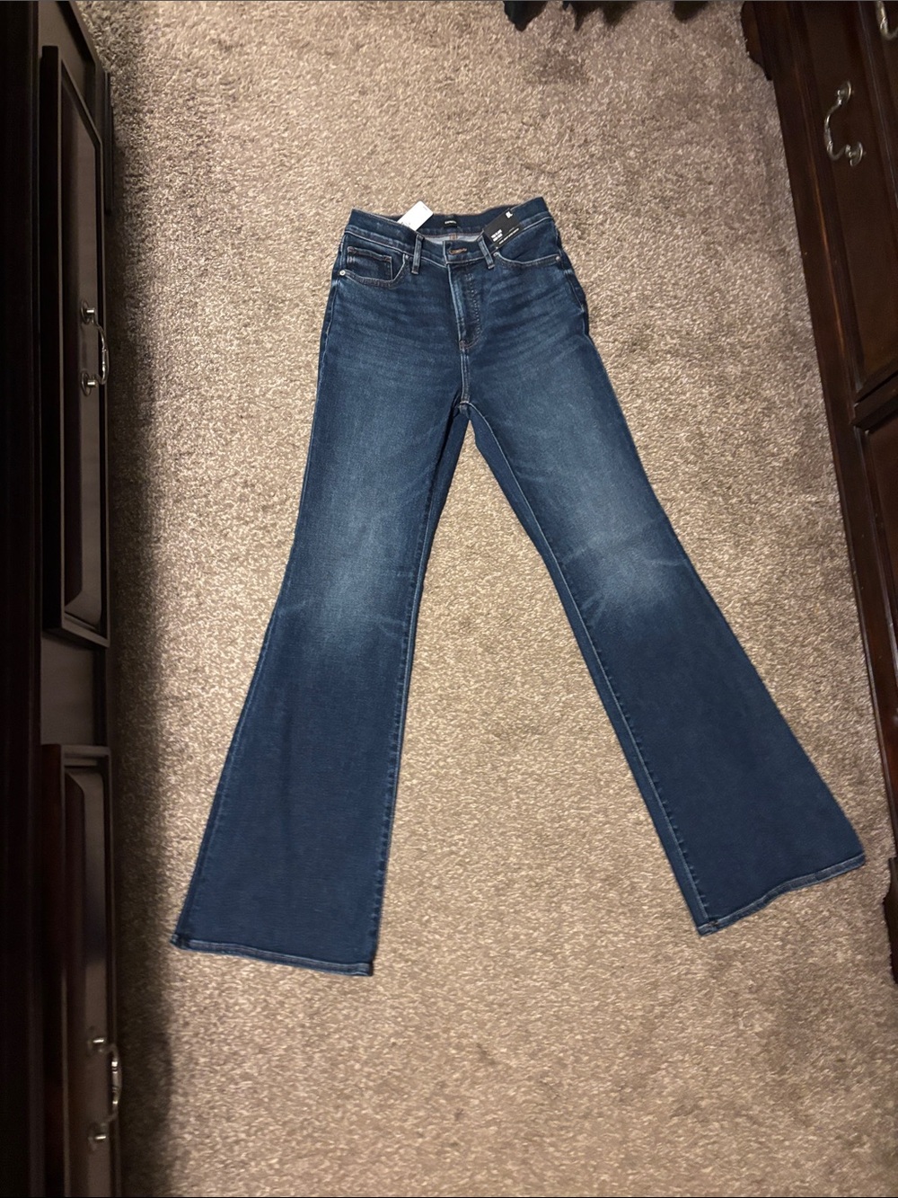 Express Dark Blue Flare Jeans